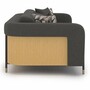 Casa Padrino Luxus Wohzimmer & Hotel Sofa Grau / Naturfarben / Messing 250 cm - Luxus M�bel