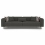 Casa Padrino Luxus Wohzimmer & Hotel Sofa Grau / Naturfarben / Messing 250 cm - Luxus M�bel