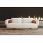 Casa Padrino Luxus Wohzimmer & Hotel Sofa Wei� / Gold 250 cm - Luxus M�bel