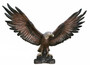 Casa Padrino Luxus XXL Bronze Deko Skulptur Adler auf Felsen 366 x 168 x H. 257 cm - Riesige Bronze Figur - Bronze Tierfigur - XXL Garten Skulptur - Luxus Garten Deko 