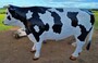 Casa Padrino XXL Deko Skulptur Kuh Wei� / Schwarz 240 cm - Lebensgro�e Garten Figur