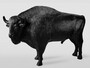 Casa Padrino XXL Deko Skulptur Bison Schwarz 260 x H. 170 cm