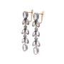 Casa Padrino Ohrringe Bl�tter XL Bergkristall aus Silber und Gold