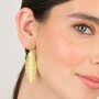 Casa Padrino Ohrringe Blatt aus Vergoldetem Silber