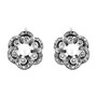 Casa Padrino Ohrringe Blume aus Sterlingsilber mit Markasit und Perle