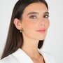 Casa Padrino Ohrringe Caramujo Gr�n und Rot aus Vergoldetem Silber