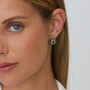 Casa Padrino Ohrringe Gr�n Markasit aus Silber und Gold