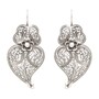 Casa Padrino Ohrringe Herz von Viana 3,5 cm aus Sterlingsilber