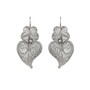Casa Padrino Ohrringe Herz von Viana 4,5 cm aus Sterlingsilber
