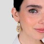 Casa Padrino Ohrringe Herz von Viana K�nigsblau aus Vergoldetem Silber