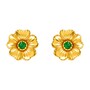 Casa Padrino Ohrringe Kirschbl�te aus 19,2Kt Gold mit Smaragd