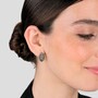Casa Padrino Ohrringe Pinienzapfen Oval aus Sterlingsilber mit Markasit