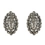 Casa Padrino Ohrringe Pinienzapfen Oval aus Sterlingsilber mit Markasit