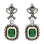 Casa Padrino Ohrringe Schleife Gr�n aus Silber und Gold