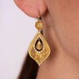 Casa Padrino Ohrringe Tropfen Blume aus 19,2Kt Gold mit Diamanten