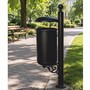 Casa Padrino Jugendstil Park Abfallbeh�lter Schwarz H. 100 cm - Nostalgischer Metall Abfalleimer