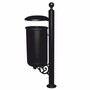 Casa Padrino Jugendstil Park Abfallbeh�lter Schwarz H. 100 cm - Nostalgischer Metall Abfalleimer