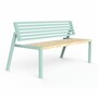 Casa Padrino Gartenbank Mintgr�n / Naturfarben 150 cm - Parkbank mit R�ckenlehne - Outdoor Sitzbank - Garten M�bel 