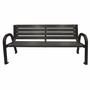 Casa Padrino Parkbank Schwarz 150 cm - Stadtbank - Gartenbank mit R�ckenlehne und Armlehnen - Outdoor Sitzbank
