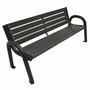 Casa Padrino Parkbank Schwarz 150 cm - Stadtbank - Gartenbank mit R�ckenlehne und Armlehnen - Outdoor Sitzbank