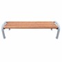 Casa Padrino Parkbank Naturfarben / Grau 192 cm - Stadtbank - Gartenbank - Outdoor Sitzbank - Outdoor M�bel - Stadt M�bel