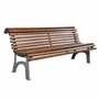 Casa Padrino Parkbank - Stadtbank Dunkelbraun / Grau 180 cm - Outdoor M�bel 
