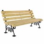 Casa Padrino Parkbank - Stadtbank Naturfarben / Schwarz 180 cm - Garten Accessoires