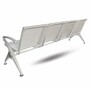 Casa Padrino 4er Besucherbank / Wartezimmerbank Silber 238 cm - Wartezimmer Mbel