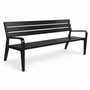 Casa Padrino Parkbank - Stadtbank mit R�ckenlehne und Armlehnen Schwarz 180 cm 