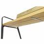 Casa Padrino Parkbank mit R�ckenlehne und Armlehnen Naturfarben / Schwarz 180 cm - Stadtbank - Gartenbank - Outdoor Sitzbank