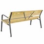 Casa Padrino Parkbank mit R�ckenlehne und Armlehnen Naturfarben / Schwarz 180 cm - Stadtbank - Gartenbank - Outdoor Sitzbank