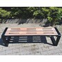 Casa Padrino Parkbank Naturfarben / Braun / Schwarz 192 cm - Stadtbank - Gartenbank - Outdoor Sitzbank - Outdoor M�bel - Stadt M�bel
