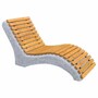 Casa Padrino Parkliege - Outdoor Liege - Gartenliege Naturfarben / Grau 164 cm - Park M�bel - Outdoor M�bel - Garten M�bel