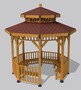 Casa Padrino Pavillon mit Sitzb�nken Naturfarben / Braun 300 x 300 x H. 375 cm - Garten & Park M�bel 
