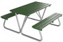Casa Padrino Picknicktisch mit integrierten Sitzbnken Grn / Silber 180 cm - Picknick Mbel 