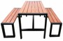 Casa Padrino Gartentisch mit 2 Sitzb�nken Braun / Schwarz - Garten M�bel