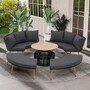 Casa Padrino Luxus Garten M�bel Set Grau / Naturfarben - 2 Gartensofas & 2 Gartenb�nke & 1 Gartentisch