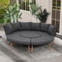 Casa Padrino Luxus Garten M�bel Set Grau / Naturfarben - 2 Gartensofas & 2 Gartenb�nke & 1 Gartentisch