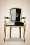Casa Padrino Pomp��s by Harald Gl��ckler Barock Esszimmerstuhl mit Armlehnen, Schwarz / Wei� / Gold, 48 x 54 x 100 cm