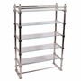 Casa Padrino Luxus Metall Regalschrank mit Glasregalen Silber H. 130 cm -  Metall M�bel