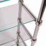 Casa Padrino Luxus Metall Regalschrank mit Glasregalen Silber H. 130 cm -  Metall M�bel