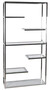 Casa Padrino Regalschrank mit Glasregalen Silber 110 x 36 x H. 220 cm - B�cherschrank - Wohnzimmer Schrank - B�ro Schrank - Wohnzimmer M�bel - B�ro M�bel - Luxus M�bel