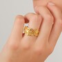 Casa Padrino Ring Bl�tter aus Vergoldetem Silber