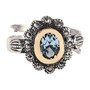 Casa Padrino Ring Blau Markasit aus Silber und Gold