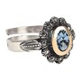 Casa Padrino Ring Blau Markasit aus Silber und Gold
