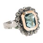 Casa Padrino Ring Blau XL Markasit aus Silber und Gold