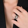 Casa Padrino Ring Blume Markasit aus Sterlingsilber mit Perle