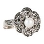 Casa Padrino Ring Blume Markasit aus Sterlingsilber mit Perle