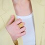 Casa Padrino Ring Blumen aus Vergoldetem Silber
