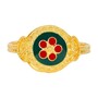 Casa Padrino Ring Caramujo Gr�n und Rot aus Vergoldetem Silber